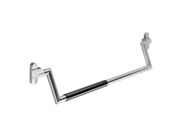 Stainless steel panic bar with pressure point labelling