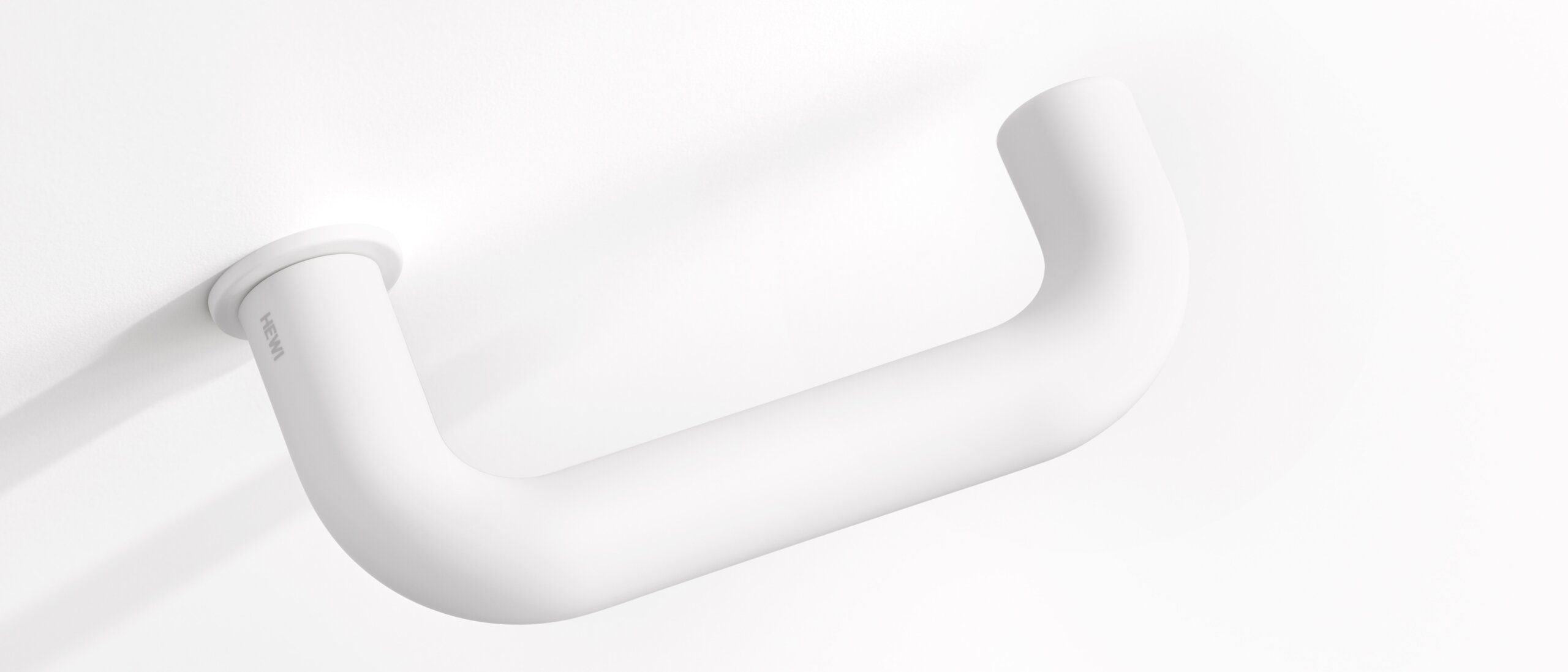 Lever handle in matt white made of polyamide