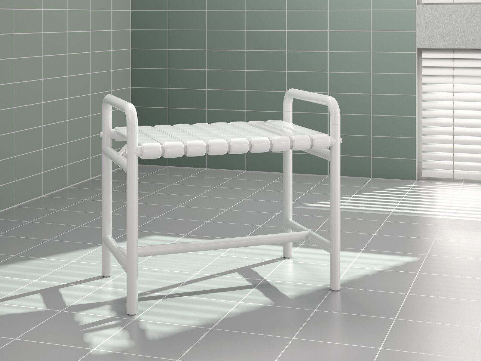 Adiposity bench in the color signal white made of polyamide